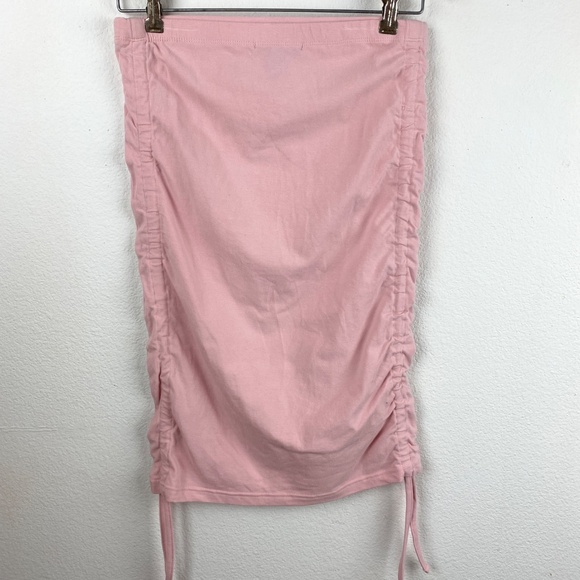 Forever 21 Pink Mini Knit Skirt Large Adjustable Gathered Sides Clubbing - Picture 11 of 15